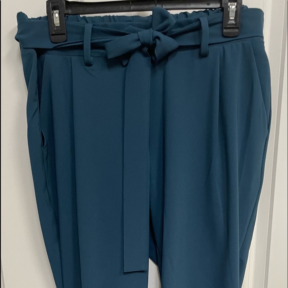 Teal skinny dress pant by Torrid.